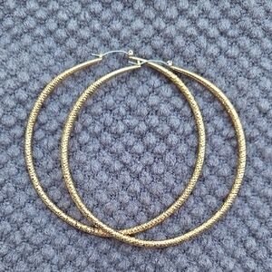 Elegant Gold Tone Hoop Earrings